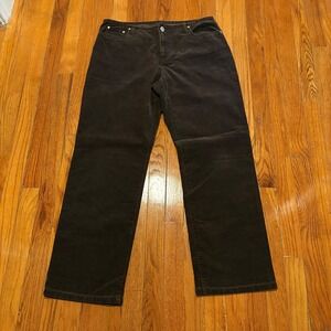 Sigrid Olsen Womens Pants 34" X 29" Modernist|00 Dark Brown Corduroy Missing Tag